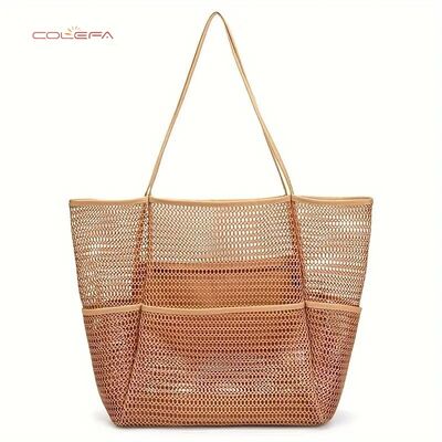Hot-selling Unisex Swim & Beach Bag Portable Shoulder Storage Crossbody Bag Versatile Polyester Mesh Crochet Bag Carryall Items