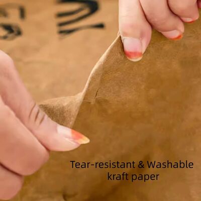 Japanese Washable Kraft Paper Storage Pouch Wall-Hanging Bedside Door-Back Organizer Multi-Purpose Bag for Household Clutter