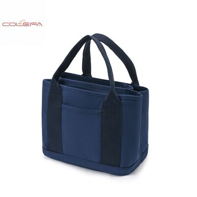 New Women's Canvas Mini Square Tote Bag Large Capacity Fashionable & Minimalist Lightweight with Multiple Compartments Storage