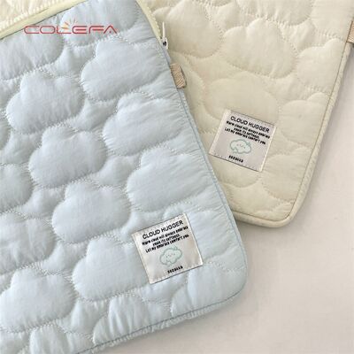 Customized Korean Cute Cloud Embroidery Pad Tablet Case 11/13/15-inch Laptop Storage Bags Polyester Made Lightweight with LOGO