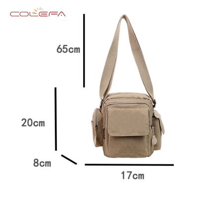 Nylon Multi-Pocket Minimalist Bag for Women Lightweight Compact Square Bag Large Capacity Casual Travel Versatile Crossbody Bag