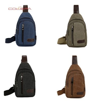 New Men's Chest Bag Casual Sports Shoulder Canvas Durable Crossbody Chest Bag for Construction Work Wholesale Customized Bags