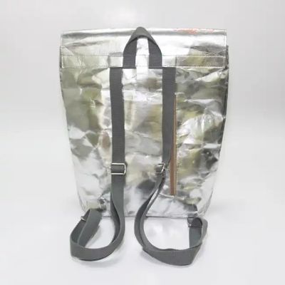 Custom Eco Waterproof Durable Metallic Washable Kraft Paper Bag Computer Craft Backpack