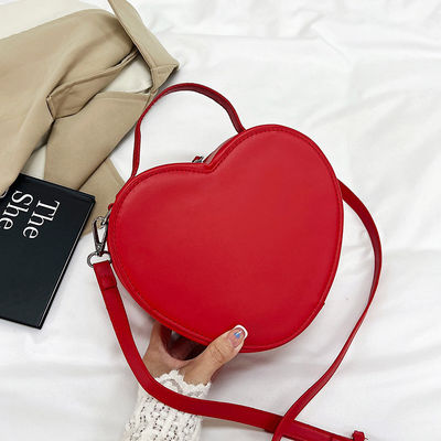 Red Pink Black Heart Shaped Cosmetic Bag Personalized Travel Make Up Brush Beauty Pouch