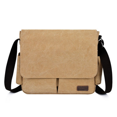 16.5 / 17 Inch Flap Men Sling Crossbody Laptop Canvas Shoulder Messenger Bag For Men