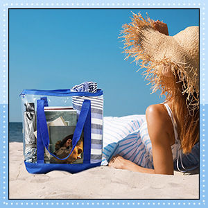 2026 New Customizable Transparent PVC Tote Shopping Bag with Reinforced Seams Colorful Zipper Shopping Laser-Effect Jelly Bag