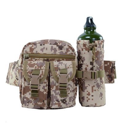 Wholesale Canvas Camo Fishing Multi-Functional Water Bottle Pouch Construction Site Work Sports Outdoor Tactical Men's Waist Bag