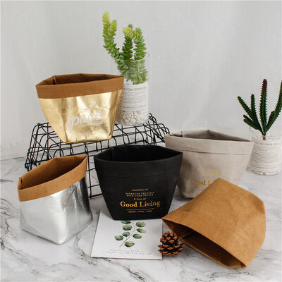 Manufacturer Wholesale Creative Nordic-Style Washable Kraft Paper Bags Tear-Resistant Refrigerator Storage Bags Flower Pots