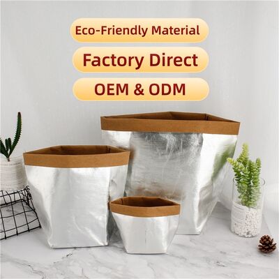 Manufacturer Wholesale Creative Nordic-Style Washable Kraft Paper Bags Tear-Resistant Refrigerator Storage Bags Flower Pots
