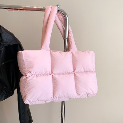 New Custom Color Nylon Cotton-Filled Women's Bag Minimalist Quilted Tote Bag Soft Checkered Shoulder Bag Underarm Tote Bags