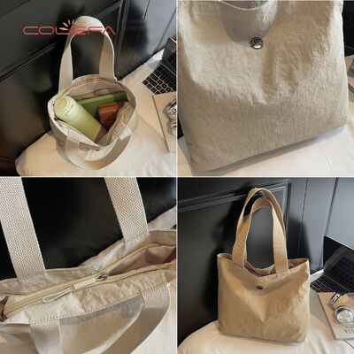 Customized Casual Lightweight Minimalist Nylon Bag New Women's Tote Bag Simple Mini Versatile Handheld Book Storage Bag