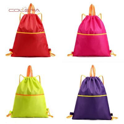 Oxford Portable Drawstring Backpack Waterproof Drawstring Pouch Unisex Sports Fitness Bag Large Capacity Travel Backpack Logo