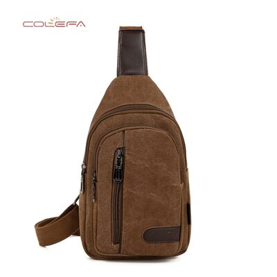New Men's Chest Bag Casual Sports Shoulder Canvas Durable Crossbody Chest Bag for Construction Work Wholesale Customized Bags
