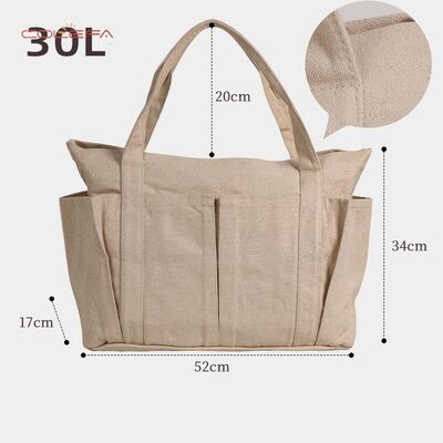 2026 Fabric Casual Tote Travel Bag Solid Color Canvas Handheld Bag Minimalist Large Capacity Sports Fitness Tote Bag with LOGO