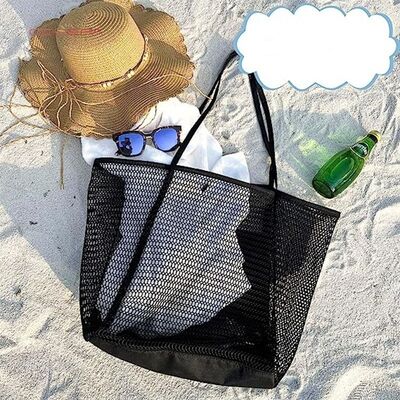 Hot-selling Unisex Swim & Beach Bag Portable Shoulder Storage Crossbody Bag Versatile Polyester Mesh Crochet Bag Carryall Items