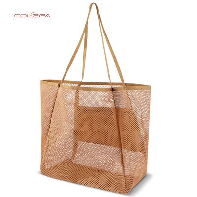 Hot-selling Unisex Swim & Beach Bag Portable Shoulder Storage Crossbody Bag Versatile Polyester Mesh Crochet Bag Carryall Items