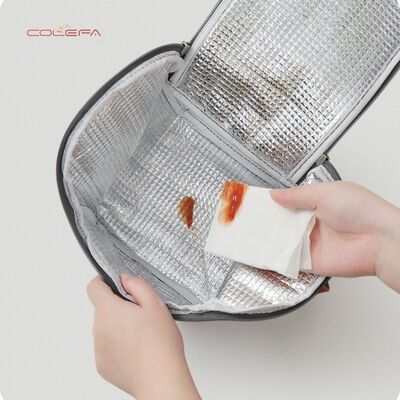 Lunch Bag with Curved Wide Opening Insulated Carrier for Commuting Oxford Thickened Insulated Bag Students' Lunch Box Wholesale