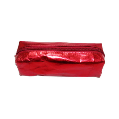 Custom design golden toiletry travel pencil bag washable kraft paper pouch for girl