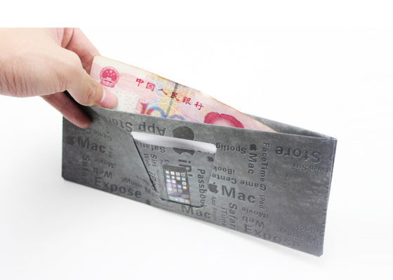 Carton Black Tyvek Wallet Waterproof 1082D Recycled Full Printing Custom Logo