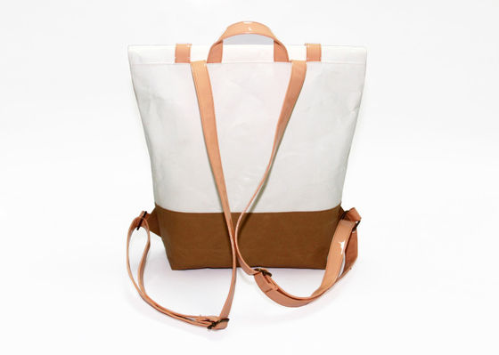 Customized Washable Kraft Paper Backpack Recycled Lightweight Leisure Style