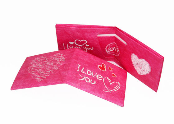 Sweet Heart Washable Tyvek Paper Wallet Custom Logo Pink Tyvek Mighty Wallet