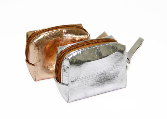 Metallic color washable kraft paper coin pouch custom ladies mini coin purse with handle