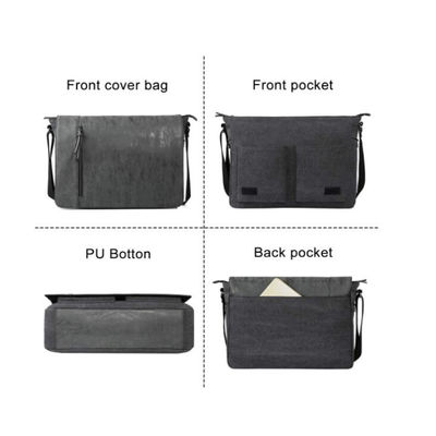 Washable Vintage PU Leather Crossbody Messenger Bag 17 Inch Shoulder Macbook Laptop Bag
