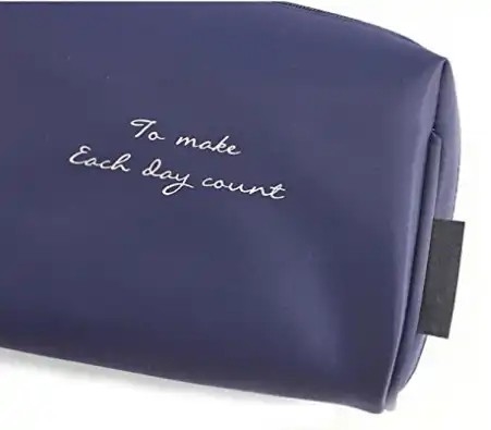 Waterproof Washable Travel Nylon Cosmetic Bag Plain Toiletry Zippered Makeup Bag