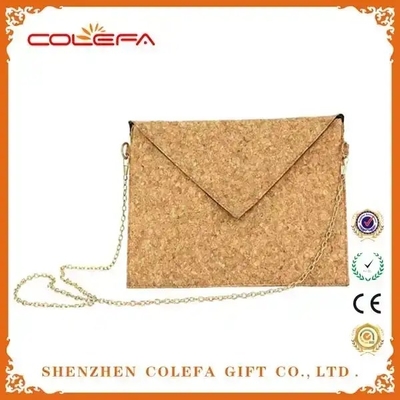 Cotton Lining Cork Leather Purse With Chain