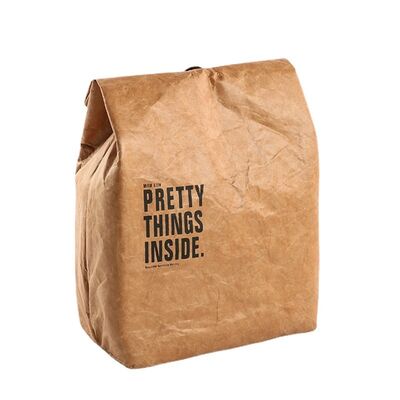 DuPont/Tyvek Paper Bags Black Logo Washable Waterproof Paper Bags Lunch Box Takeout DuPont Paper Insulated Bags Ice Packs