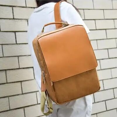 Fabbrica lo zaino lavabile di Softback a borsa a carta kraft di Brown del maschio su ordinazione con Front Flap