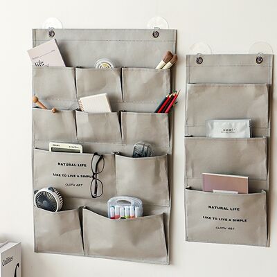 Japanese Washable Kraft Paper Storage Pouch Wall-Hanging Bedside Door-Back Organizer Multi-Purpose Bag for Household Clutter