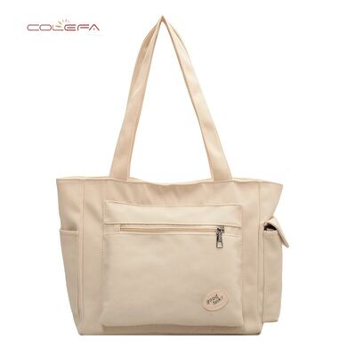Borsa tote in tessuto Oxford per donna, borsa a tracolla di grande capacità, tote versatile, borsa a mano per studenti, borsa a tracolla con LOGO